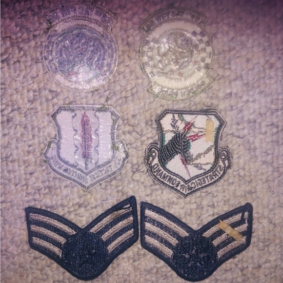 Lot of six Air Force Squadron and rank insignia subdued patches, vintage - Picture 2 of 6